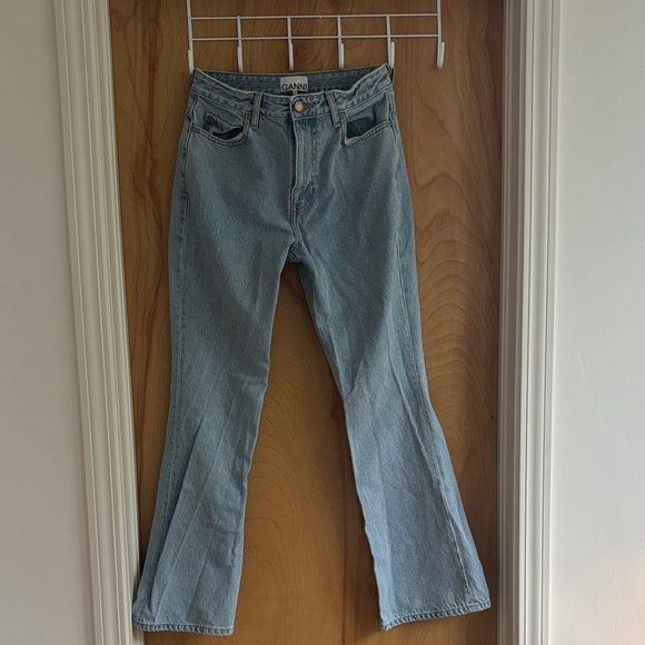 Ganni Light Blue Flare Jeans - Picture 1 of 4